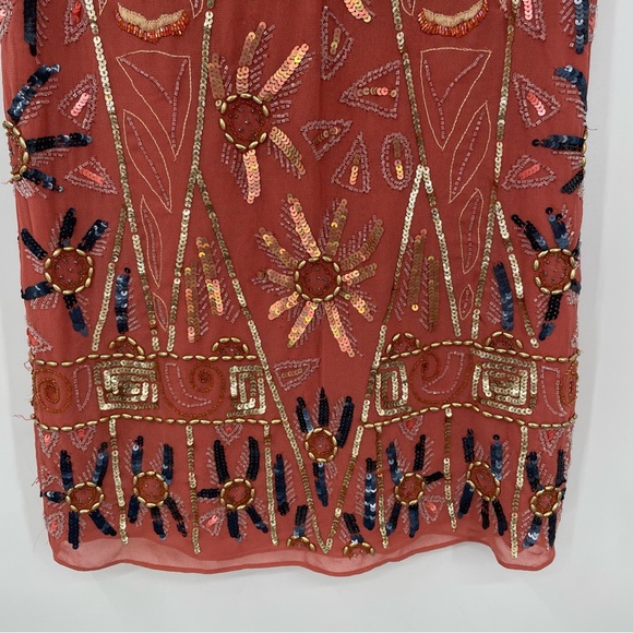 Free People Coral Beaded Mini Dress - Picture 3 of 12